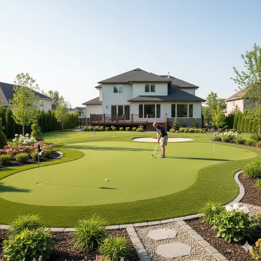Backyard putting green, Texas