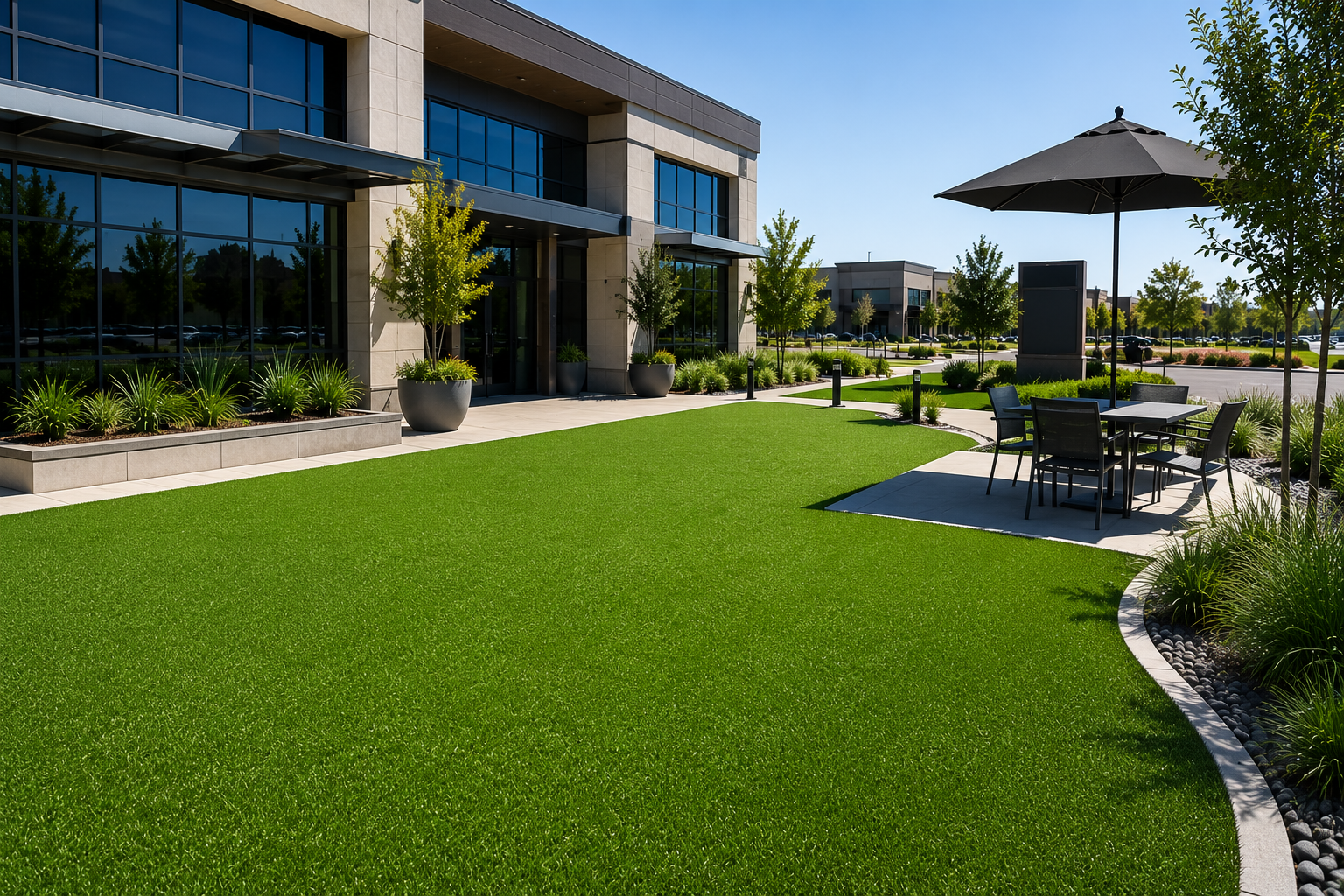 Commercial artificial grass landscaping, United States